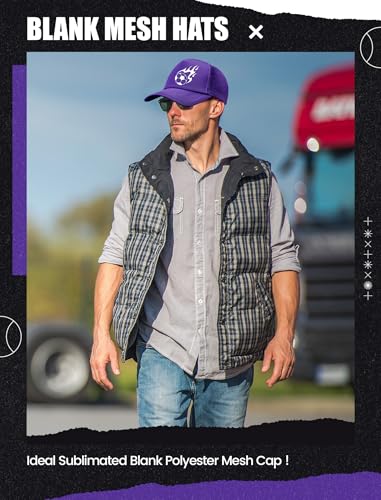 Tarpop 10 Pcs Sublimation Blank Trucker Hats Bulk - color: Purple