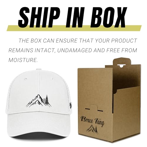 Mountain & Tree Outdoor Trucker Hat for Men Women, Embroidery Gift Baseball Cap for Hiking & Camping - color: 03.white-white, size: One Size