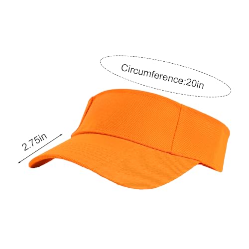 Yookat 3 Pack Visor Sun Hat Adjustable Sun Visor Caps Golf Tennis Visor Hat for Sports Girls Boys Outdoor - color: White, Orange, Yellow