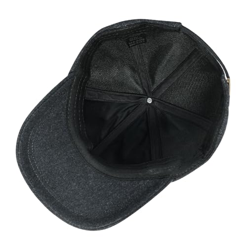 BOTVELA Men Wool Adjustable Tweed Baseball Cap - color: Dark Grey