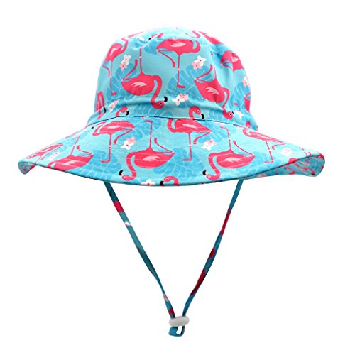 Home Prefer UPF50+ Wide Brim Sun Hat Boys Girls Sun Protection Hat Zoo Beach Swim Safari Bucket Hat for Baby Toddler Kid - color: Flamingo, size: 3-6 Months