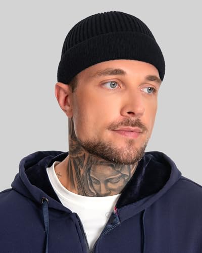 ROYBENS Swag Wool Short Beanie for Men Women, Fleece Lined Warm Winter Hat - color: 1pcs-black