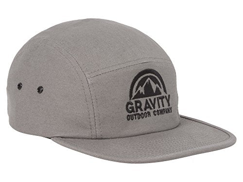 Gravity Outdoor Co. 5 Panel Hat - color: Grey/Black