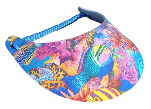Women's Beautiful Designs Lightweight Packable Foam Visor for Sun Protection and Outdoor Activities - color: Oceans 15