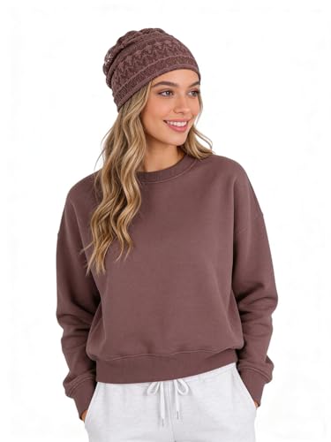 Crochet Slouchy Beanie Hat Turbans Headware for Women - color: Bea14 - Purple