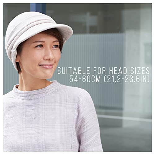 CHARM Organic Cotton Slouchy Visor Beanie - Women Slouch Hat Mens Baggy Knit Chemo Hat - color: Black