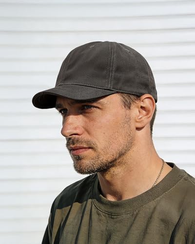 Croogo Cotton Short Brim Hat Low Profile Baseball Cap Unisex Streetwear - color: Brown
