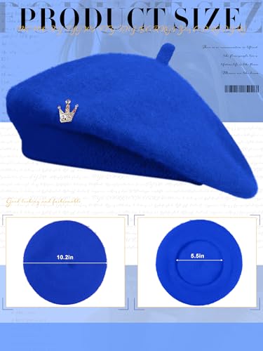3 Pcs Beret Hats for Women - color: Royal Blue