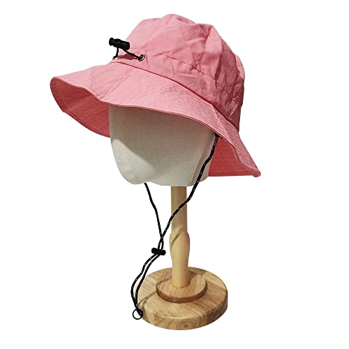 Bucket Hat for Men Women Sun Protection Rain Hats Wide Brim Fishing Cap - color: Light Pink