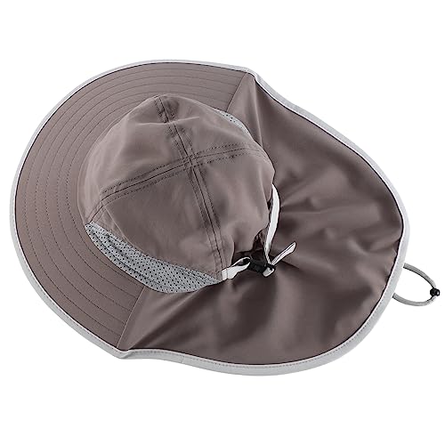 Connectyle Kids Sun Hat Adjustable Fishing Hat for Boys Grils Breathable UPF 50+ Protection Outdoor Beach Hat with Neck Flap - color: Deep Gray