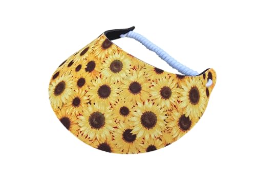 Women's Flower Design Lightweight Packable Foam Visor for Sun Protection & Outdoor Activities - color: Sunflower 10
