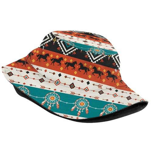 Trendy Bucket Hat - Comfortable Packable Sun Beach Hat for Women Men, Perfect for Outdoor Activities Travel Hiking - color: Native American 1