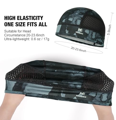 MELASA Cooling Skull Cap Breathable Sweat-Wicking Under Helmet - color: Ink Dyed Black