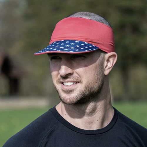 Gone For a Run Running Visor - Comfort Performance - One Size Fits Most - color: Red White & Blue