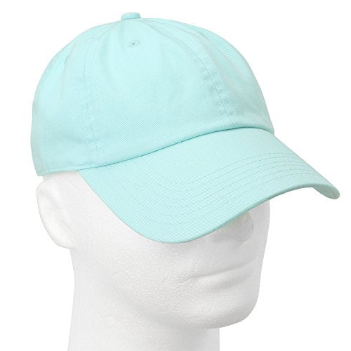 Falari Classic Baseball Cap Dad Hat 100% Cotton Soft Adjustable Size - color: Aqua