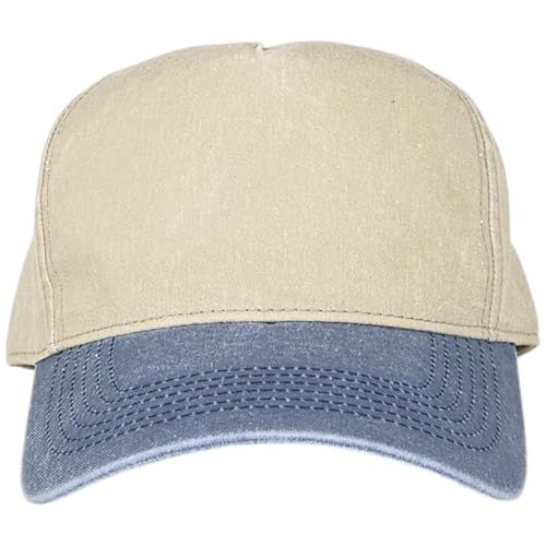 E BY ELIDAN Vintage Washed Trucker Hat, 5-Panel Snapback Baseball Cap - color: Vintage Stone-vintage Navy