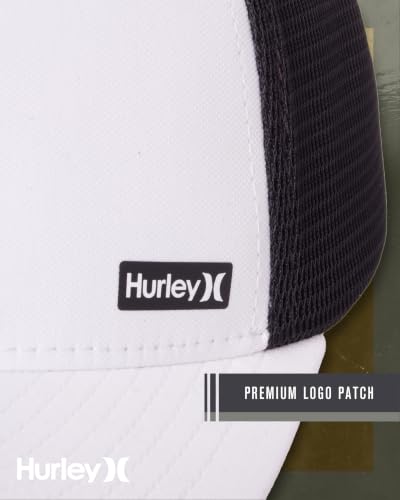 Hurley Men's Caps - H2O-Dri League Baseball Caps for Men with Snapback Closure - Classic Mens Trucker Hats (S-XL) - color: White