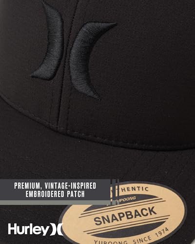 Hurley Mens Cap Del Mar Mesh Panel Trucker Hat with Snap Back - color: Black