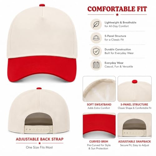 Embroidered Trucker hat for Women Men Baseball Hat Adjustable Unisex Cotton for Soccer Supporters - color: Expensive& Difficult Red
