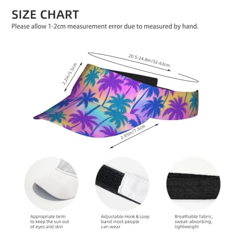 Visors for Women Men, Adjustable Sports Sun Visor Hats Outdoor Tennis Golf Running - color: Tropical Sunset
