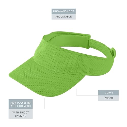 Augusta Sportswear Women's Athletic Mesh Visor - Stylish Sun Hat for Golf, Running, and Outdoor Activities - color: Lime