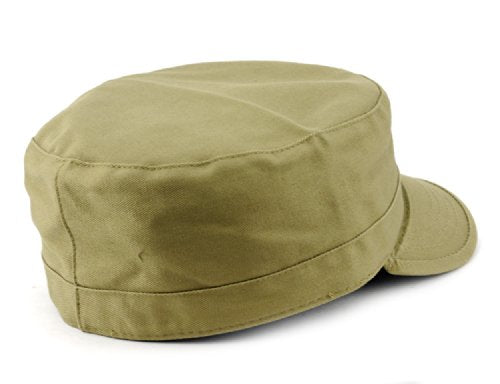 NYFASHION101 Fashionable Solid Color Unisex Fitted Army Military Cadet Cap - color: Khaki, size: X-Large