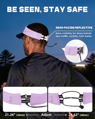 Transparent Sun Visor Hat for Women Men - UPF 50+ Clear Brim Adjustable Drawstring for Golf Tennis Pickleball - color: Lavender