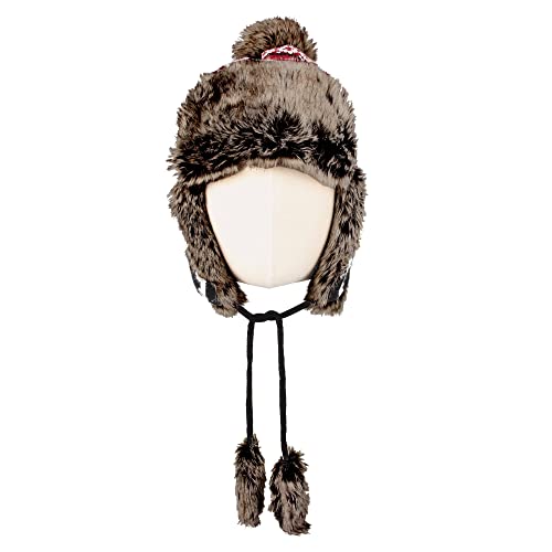WITHMOONS Fleece Maple Fair Isle Knit Beanie Hat Earflaps Cap FZ70021 - color: Black