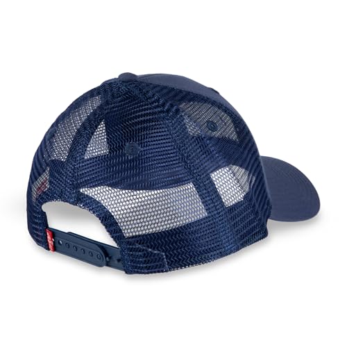 Levi's Men's Classic Style Logo Trucker Hat - Adjustable Lightweight - color: Navy 2-horse Logo