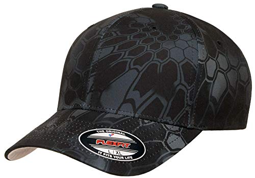 Flexfit Wooly Combed 6-Panel Structured Baseball Cap | Stretch Fitted - color: Kryptek Typhon, size: Small-Medium