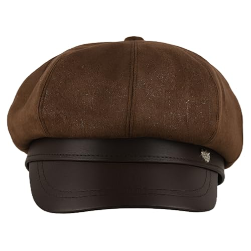 Newsboy Hats for Women - Retro Classic Plaid Hat Fashionable British Irish Beret Cap Girls Vintage Dressy Caps - color: Bling Coffee