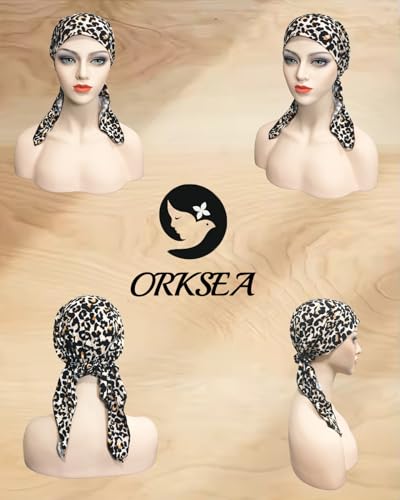 Chemo Headwear for Women Pre-Tied Head Scarf Coverings Scarves - color: Leopard Print2