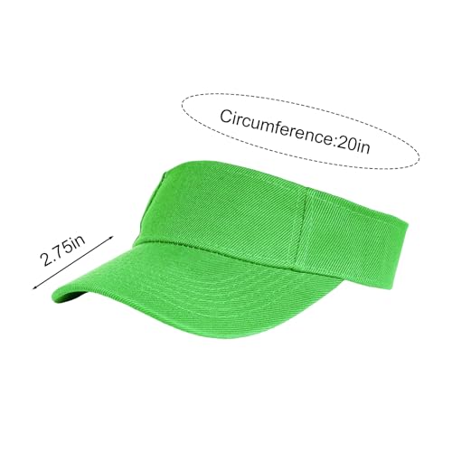 Yookat 3 Pack Visor Sun Hat Adjustable Sun Visor Caps Golf Tennis Visor Hat for Sports Girls Boys Outdoor - color: White, Green, Light Green