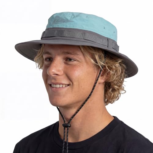 Color-Blocked Fisherman Style Sun Hat for Outdoor Camping, Surfing & Vacations - Wide Brim, UV Protective, Anti-Slip - color: B_mint Blue