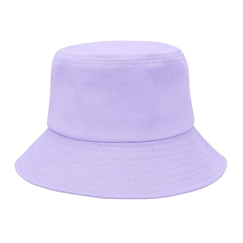 Kids Bucket Sun Hat for Boys Girls, UPF 50+ Packable Wide Brim Beach Cap - color: Purple