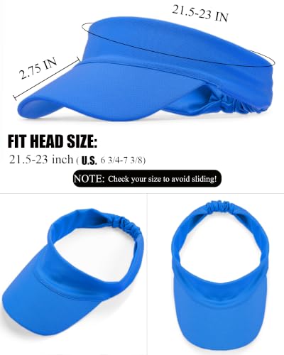 Cooling Stretchy Visor Hat Sports Sun Headband UV Visors Hats - color: Royal Blue
