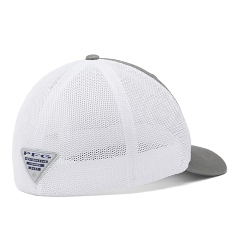 Columbia Unisex PFG Logo Mesh Ball Cap - color: Titanium/White, size: Large-X-Large