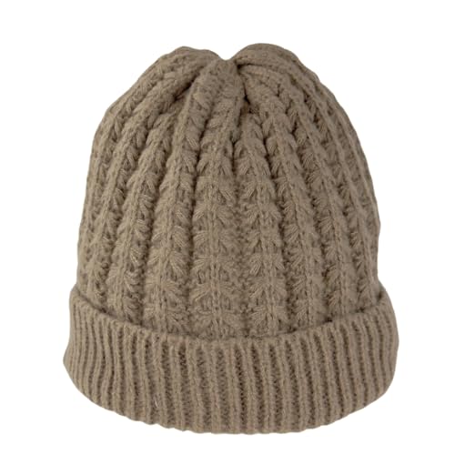 Humble Hilo Knit Hats Beanies for Women Winter Pom Beanie Men or Women Beanies Cable Knit Beanie - color: Light Brown