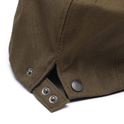 ZLYC Men Cotton Flat Cap Summer Scally Newsboy Beret Driver Hat - color: Back Buckle Brown