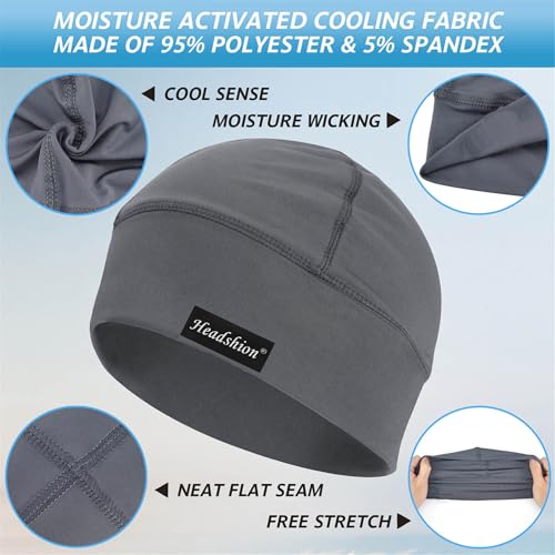 Cooling Skull Cap Head Cap for Men Women - color: Large,2 Grey