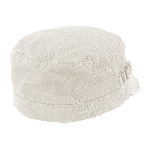 ARMYCREW Washed Cotton Army BDU Style Fitted Military Cap - color: White, size: Small-Medium
