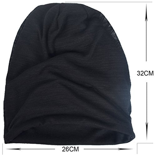 VECRY Men Slouch Hollow Beanie Thin Summer Cap Skullcap - color: Black1