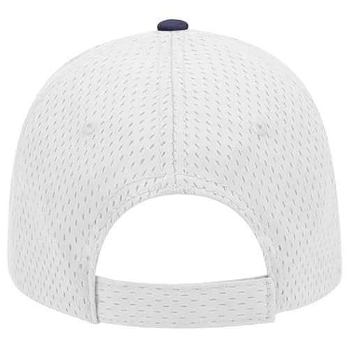 Ashen Fane 6 Panel Polyester Pro Mesh Low Profile Baseball Cap - color: Navy White