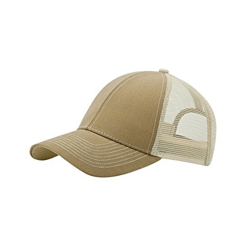 MG Unisex Low Profile (Str) Trucker Cap-7641 - color: Khaki/Beige