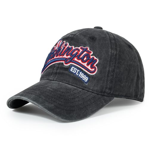Baseball Cap Unstructured Classic Vintage Embroidered Ball Hat Men Women - color: Washington