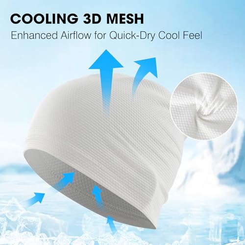 WTACTFUL 3-Pack Breathable Cooling Skull Cap for Men Women Thin Beanie - color: # Black+gray+white