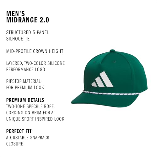adidas Men's Midrange Snapback Hat - color: Collegiate Green/White/Dark Blue/2