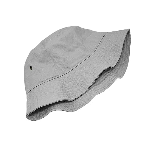 Glory Max Unisex Solid Color 100% Cotton Bucket Hat Small Brim Packable Travel Summer Beach Hat - color: Gray, size: Large-X-Large