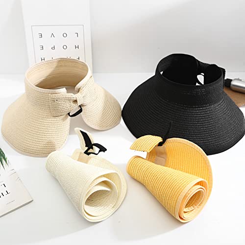 DOOVID Womens Summer Straw Hats Wide Brim Sun Hat UV Protection Visor Foldable Beach Hat for Women - color: Army Green