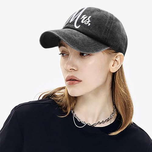 XYIYI Vintage Washed Distressed Baseball Cap Adjustable Cotton Dad Hat for Women Men - color: Mrs Black
